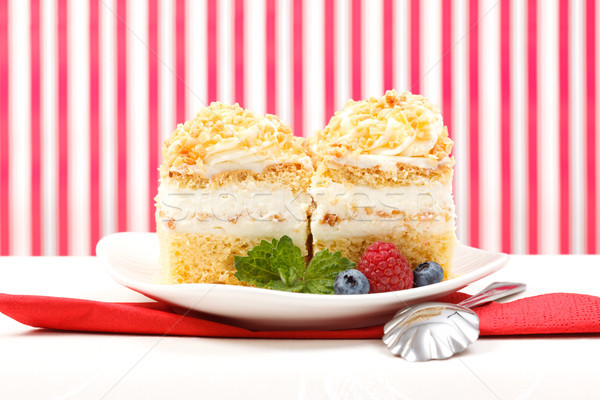 ストックフォト: ホイップクリーム · ケーキ · 液果類 · 食品 · 白 · デザート