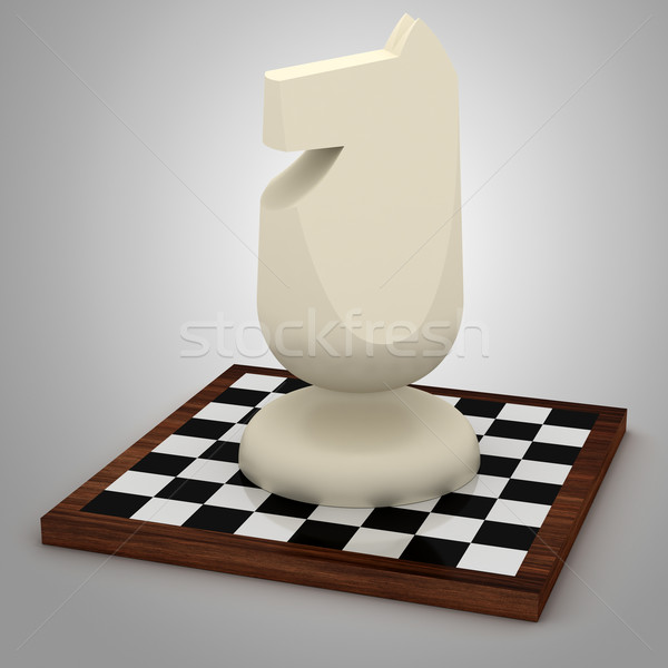 Big knight (horse) on chessboard Stock photo © icefront