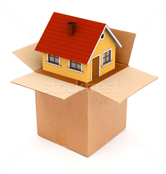 Verpackung Haus wenig Karton Ansicht kaufen Stock foto © icefront