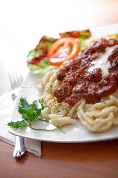 Macro ragoût de boeuf boulette prêt alimentaire table [[stock_photo]] © icefront