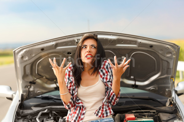 безумие женщину сердиться автомобилей не удалось Сток-фото © icefront