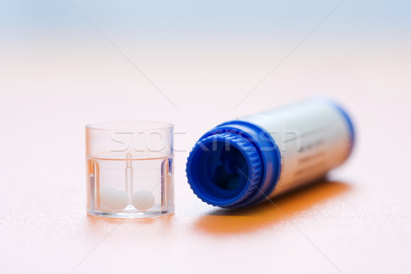 Homöopathische blau Container wenig weiß Stock foto © icefront