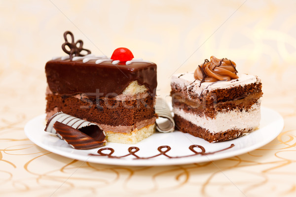 Cakes on plate Stock photo © icefront