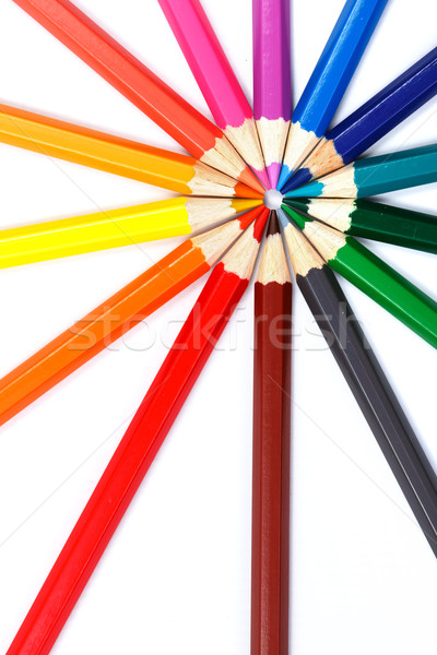 Colorful pencils in radial arrangement Stock photo © icefront