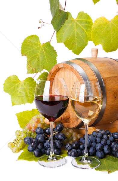 Red and white wine in glasses Stock photo © icefront