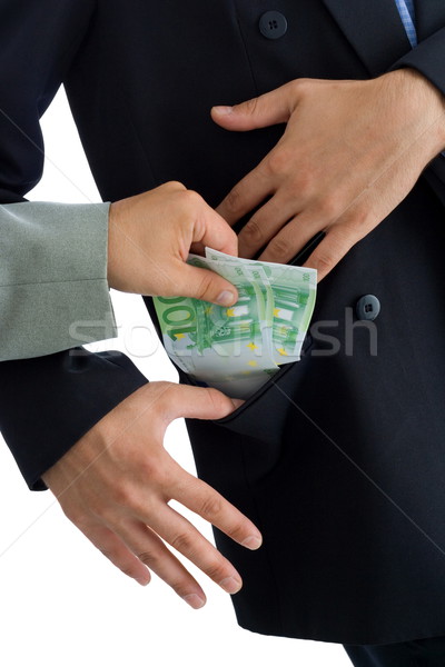 Stock foto: Hände · Tasche · freundlicherweise · Business · Geld · Euro