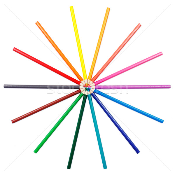 Colorful pencils in radial arrangement Stock photo © icefront