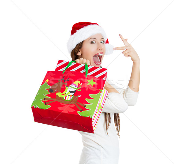 Stock photo:  Christmas shopping woman. 