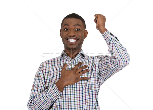 guy shocked and surprised with hand on chest Stock photo © ichiosea