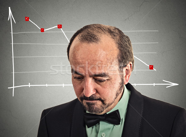 sad, depressed, desperate, alone, disappointed in life man looking down Stock photo © ichiosea