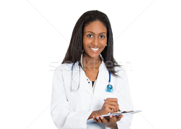 Portrait confident African American female doctor medical professional Stock photo © ichiosea