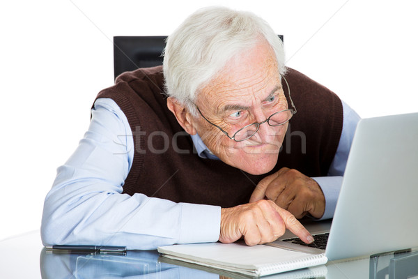old man using lap top Stock photo © ichiosea