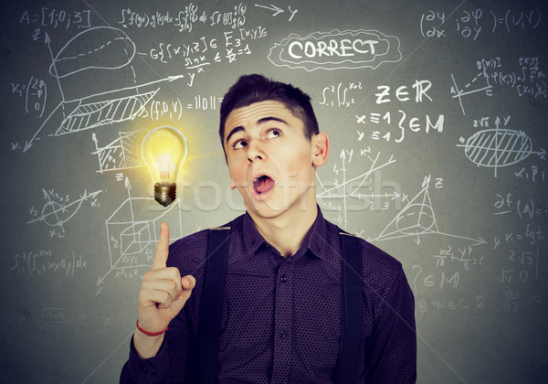 smart student with bright idea light bulb  Stock photo © ichiosea