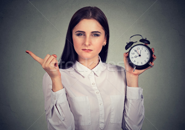 strict woman with alarm clock Stock photo © ichiosea