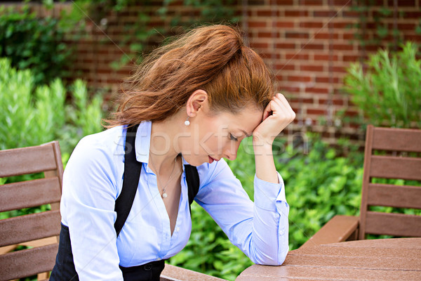 Depresji kobieta interesu portret nieszczęśliwy business woman Zdjęcia stock © ichiosea