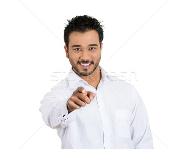 Stock photo: excited man pointing at you