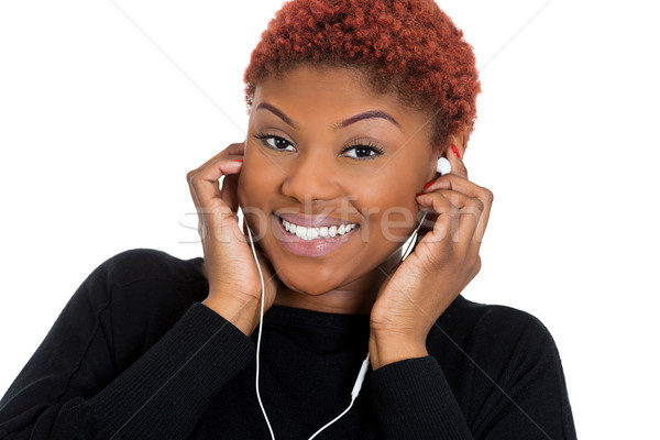 Woman listening to music Stock photo © ichiosea