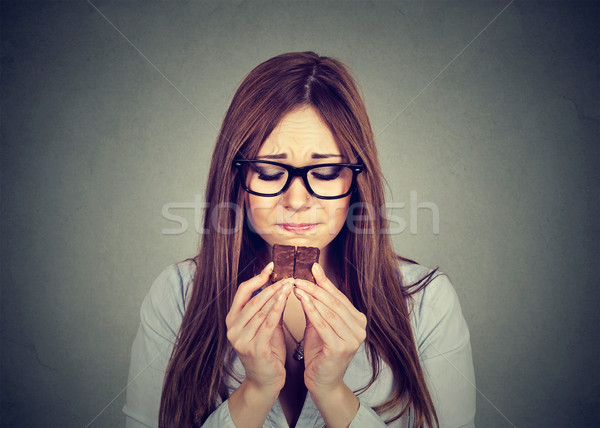 Szomorú nő fáradt diéta sóvárgás édesség Stock fotó © ichiosea
