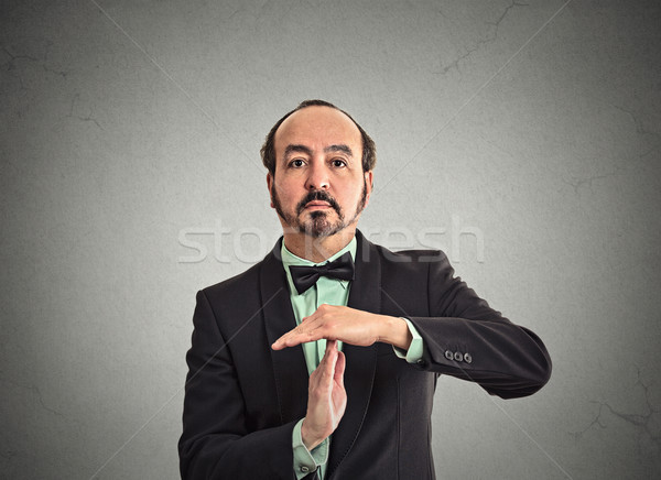 businessman executive showing time out sign hand gesture Stock photo © ichiosea