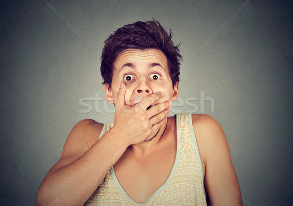 young man looking shocked scared  Stock photo © ichiosea