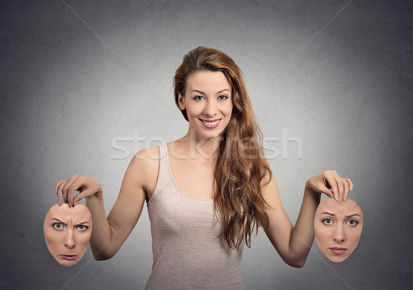 girl holds two face masks Stock photo © ichiosea