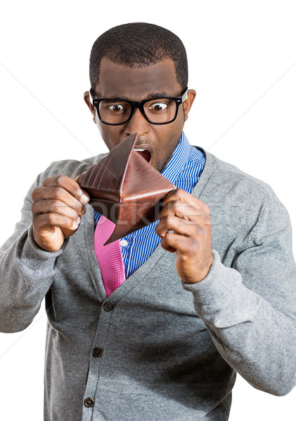 Shocked man holding empty wallet Stock photo © ichiosea