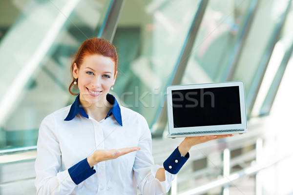 [[stock_photo]]: Jeunes · femme · d'affaires · portable · portrait