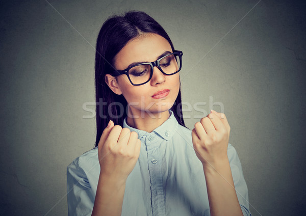 Frau schauen Nägel Sauberkeit Finger Hintergrund Stock foto © ichiosea