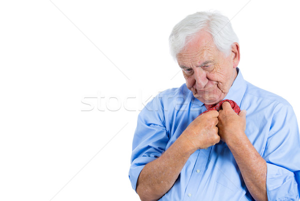 Sinir yaşlı adam portre kıdemli olgun Stok fotoğraf © ichiosea