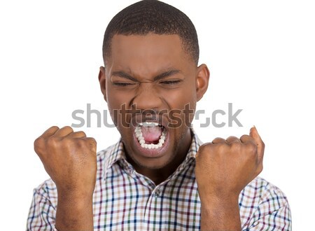 man annoyed with loud noise Stock photo © ichiosea