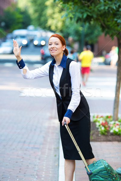 Businesswoman hails for taxi cab Stock photo © ichiosea