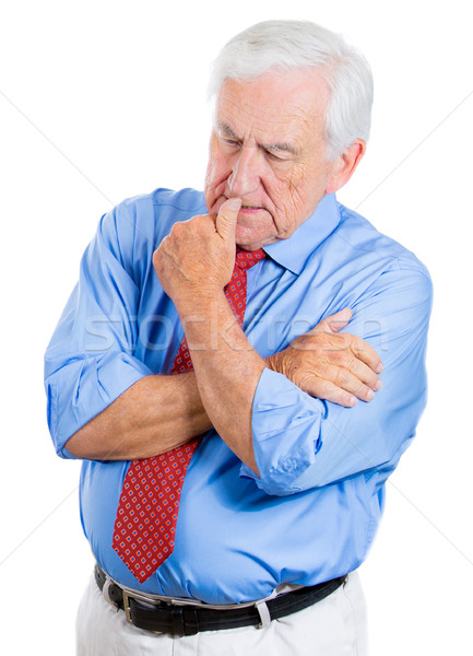 Oude man denken portret senior ouderen Stockfoto © ichiosea
