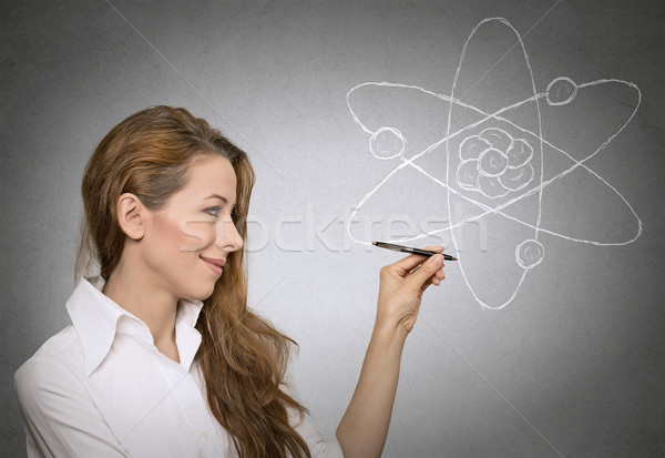 Tanul fizika tudomány portré vonzó nő tanár Stock fotó © ichiosea