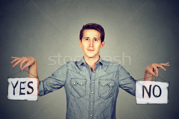 Homme oui pas signes éducation signe Photo stock © ichiosea