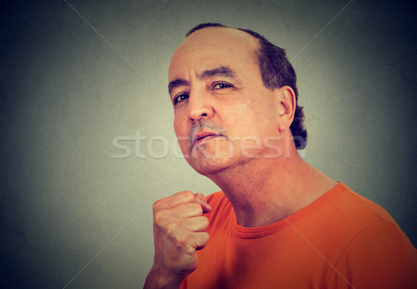 Portrait of angry man threatening someone with fist  Stock photo © ichiosea