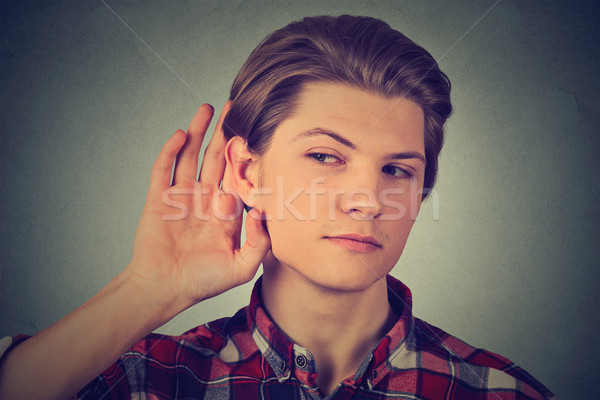 Férfi hallgat óvatosan textúra test háttér Stock fotó © ichiosea