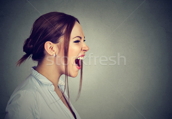 angry woman screaming with wide open mouth  Stock photo © ichiosea