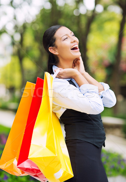 Feliz nina retrato compras mujer Foto stock © ichiosea