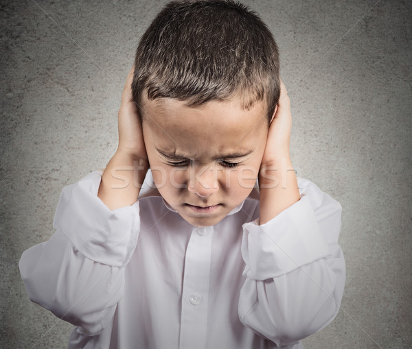 Boy Covers his Ears, hear no evil concept Stock photo © ichiosea