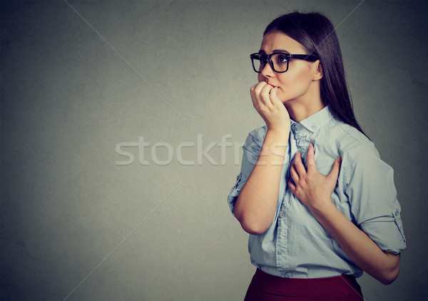 Foto stock: Mujer · ansia · algo · ansioso