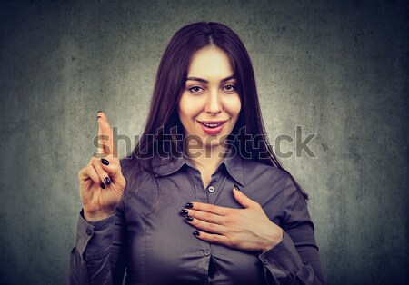 angry woman pointing her finger accusing someone  Stock photo © ichiosea