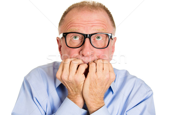 Szorongás közelkép portré idős férfi boldogtalan Stock fotó © ichiosea