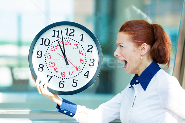 Femme d'affaires courir sur temps portrait [[stock_photo]] © ichiosea