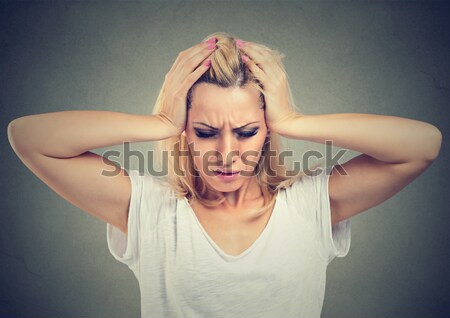 disgusted man pinches nose disgusted something stinks bad smell Stock photo © ichiosea