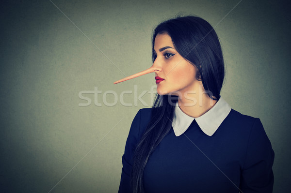 Woman with long nose. Liar concept.  Stock photo © ichiosea