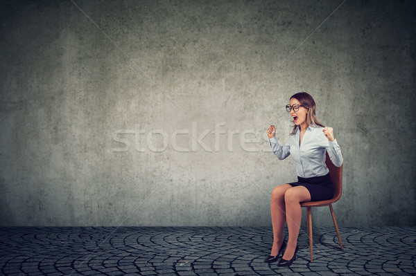 Stockfoto: Vrouw · bedrijf · werknemer · vergadering · stoel