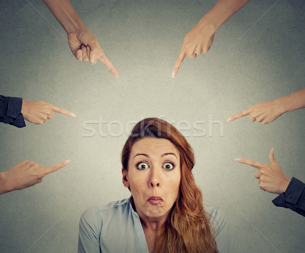Stock photo: Concept of accusation of guilty business woman