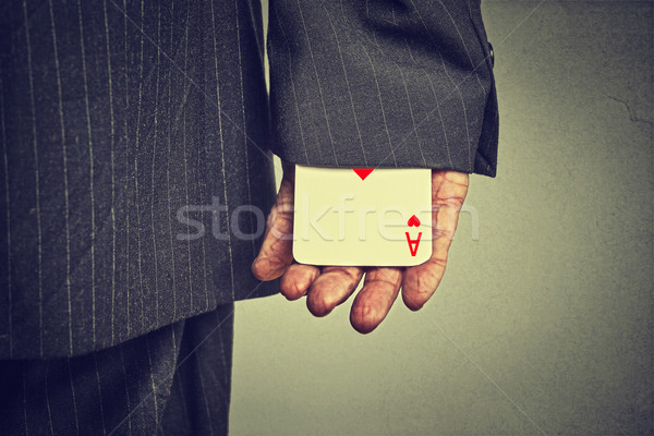 cropped image man hand pulling out a hidden ace from the sleeve Stock photo © ichiosea