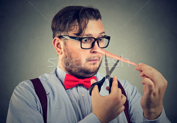 человека изменений круглолицый долго носа лгун Сток-фото © ichiosea