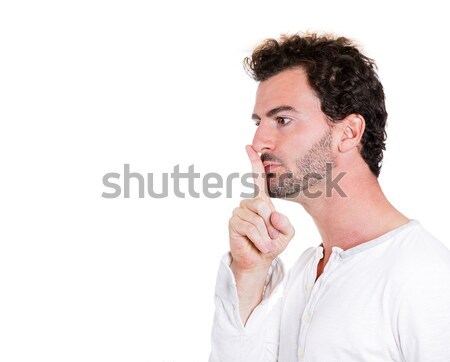 Hüvelykujj közelkép oldalnézet profil portré férfi Stock fotó © ichiosea